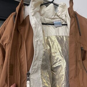 Columbia Tan Jacket with Gold Accents
